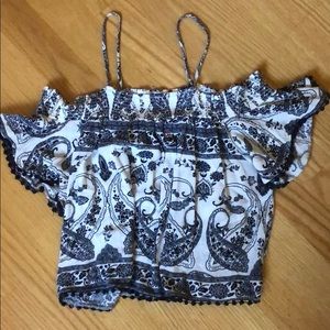 Charlotte Russe Size Small Blue and White Blouse